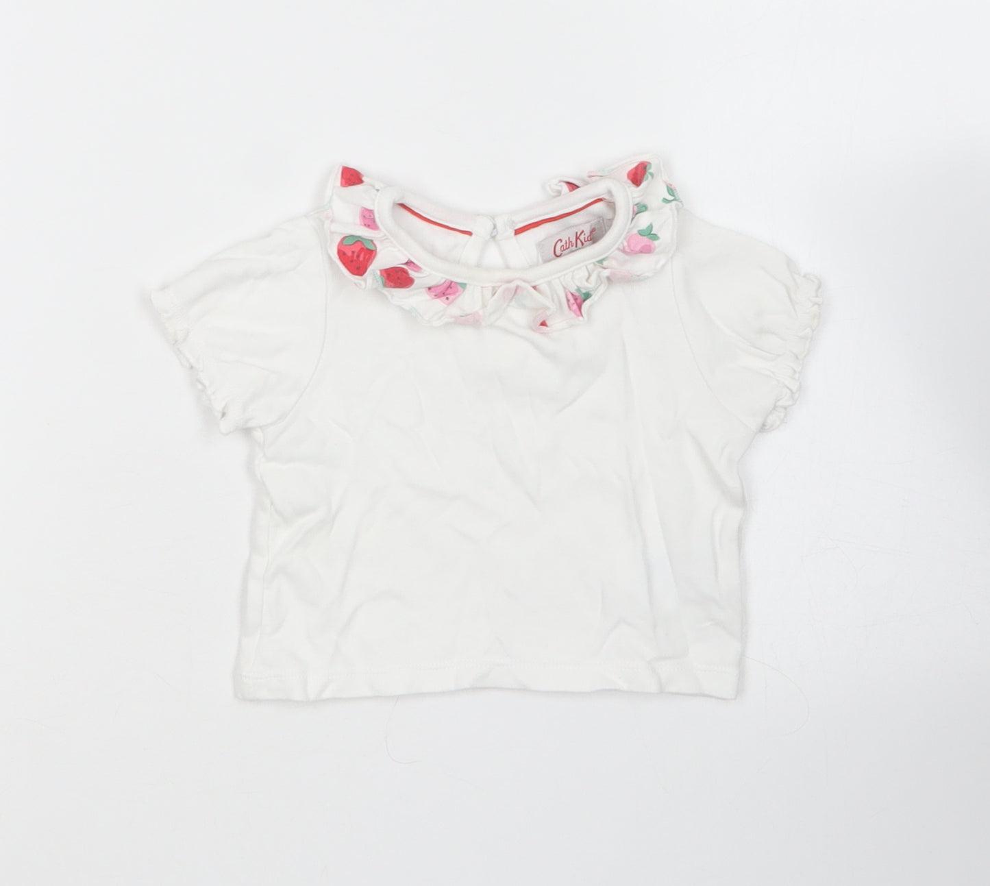 Cath Kidston Baby White  Cotton Basic T-Shirt Size 3-6 Months Collared