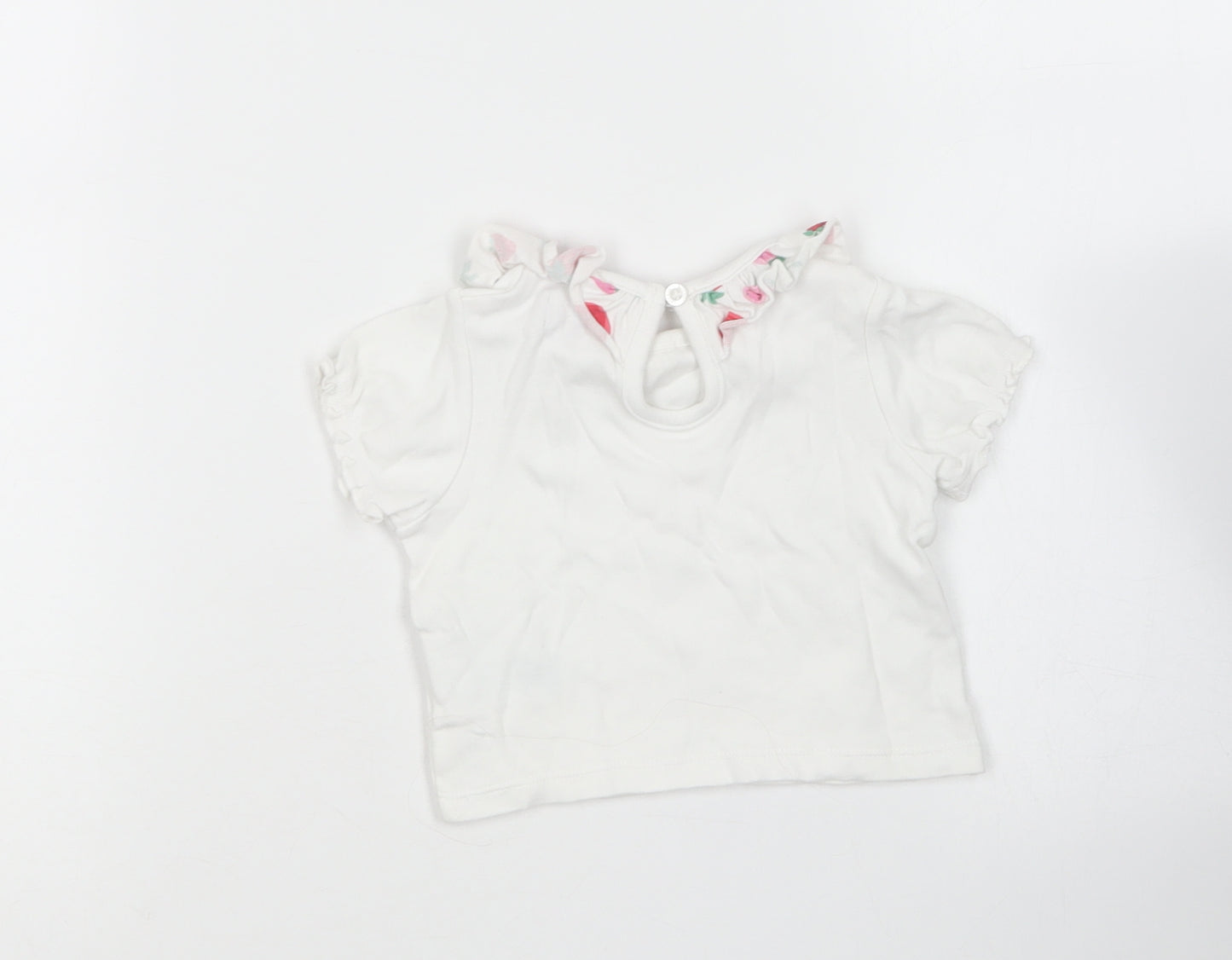 Cath Kidston Baby White  Cotton Basic T-Shirt Size 3-6 Months Collared