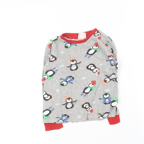B&M  Boys Grey Geometric Cotton  Pyjama Top Size 5-6 Years   - Christmas