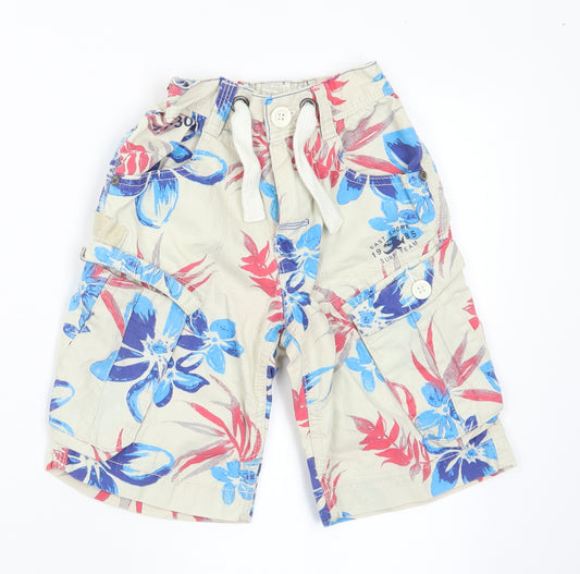 NEXT Boys Multicoloured Floral Cotton Bermuda Shorts Size 6 Years  Regular