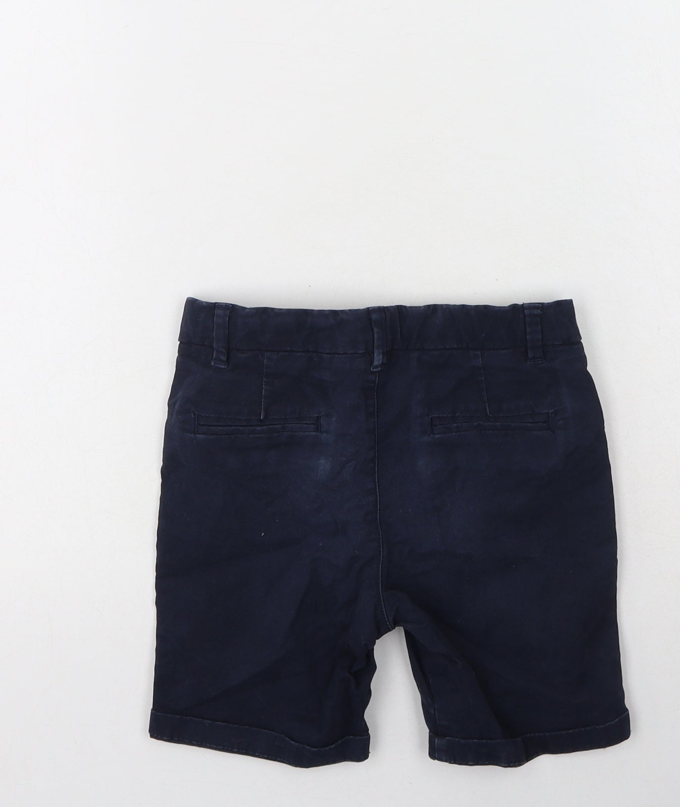 Marks and Spencer Boys Blue  Cotton Cargo Shorts Size 5-6 Years  Regular