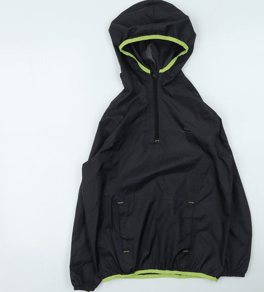 Quechua Boys Black   Rain Coat Coat Size M