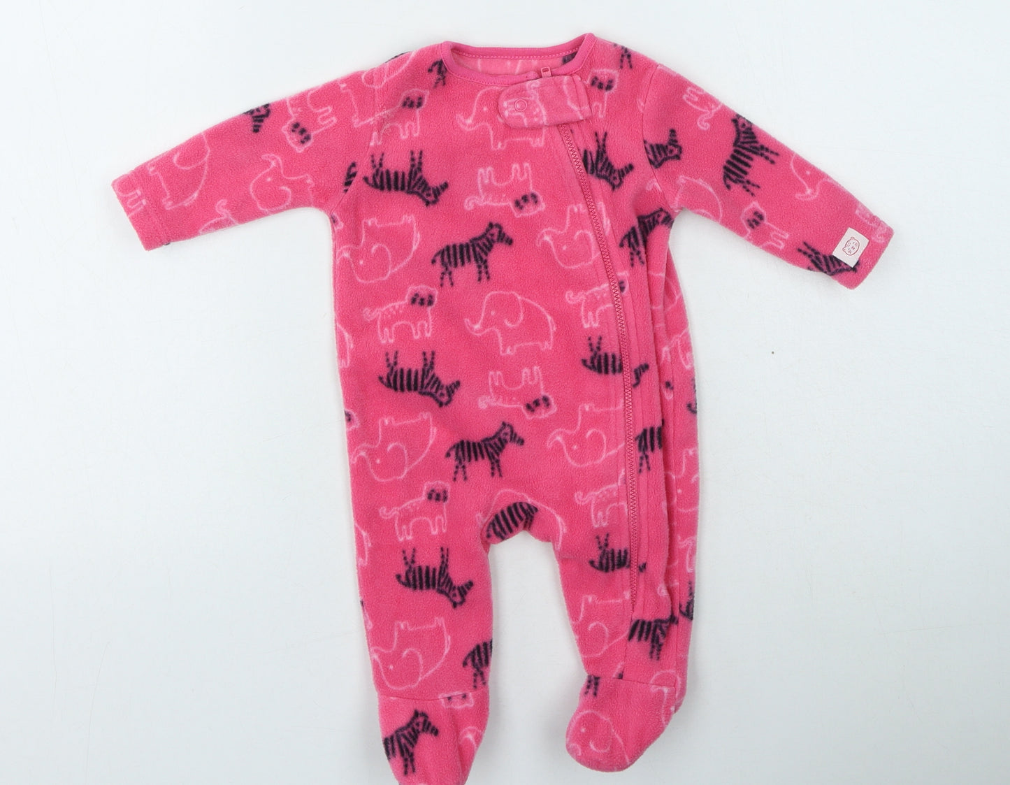 Dunnes Stores Girls Pink Polyester Babygrow One-Piece Size 0-3 Months