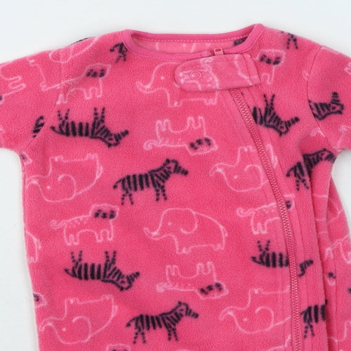 Dunnes Stores Girls Pink Polyester Babygrow One-Piece Size 0-3 Months