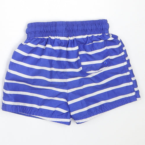George Boys Blue Striped Polyester Sweat Shorts Size 2 Years  Regular Tie