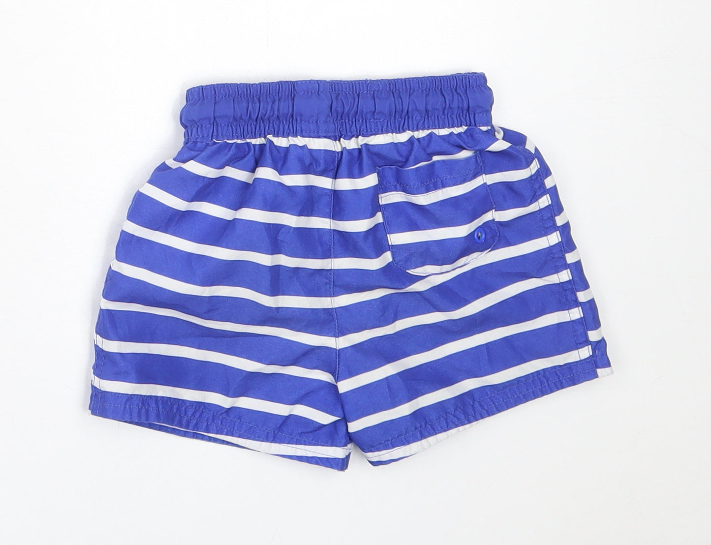 George Boys Blue Striped Polyester Sweat Shorts Size 2 Years  Regular Tie