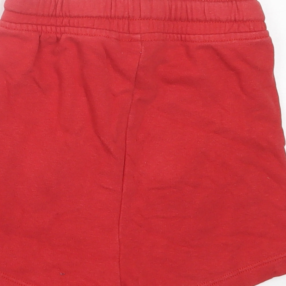 George Boys Red  Cotton Sweat Shorts Size 2-3 Years  Regular Tie