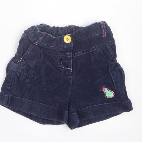 Dunnes Stores Girls Blue  Cotton Bermuda Shorts Size 2-3 Years  Regular Buckle