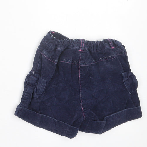 Dunnes Stores Girls Blue  Cotton Bermuda Shorts Size 2-3 Years  Regular Buckle