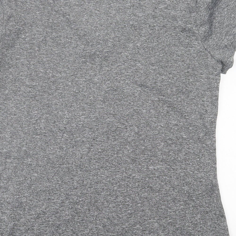90 Degree Womens Grey  Polyester Basic T-Shirt Size XS V-Neck Pullover