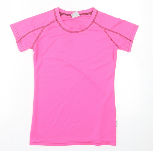 Trespass Womens Pink  Polyester Basic T-Shirt Size XS Crew Neck Pullover