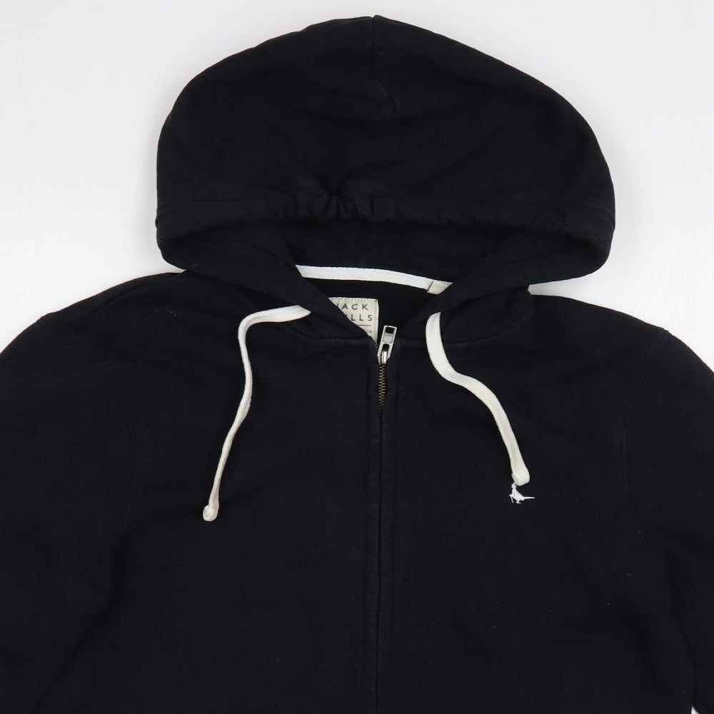 Jack Wills Mens Black Cotton Full Zip Hoodie Size S Preworn Ltd