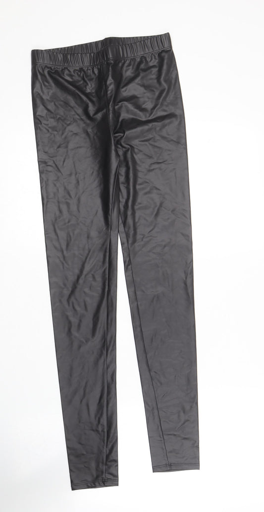 Atmosphere Womens Black  Polyester Carrot Leggings Size 6 L28 in   - Leather