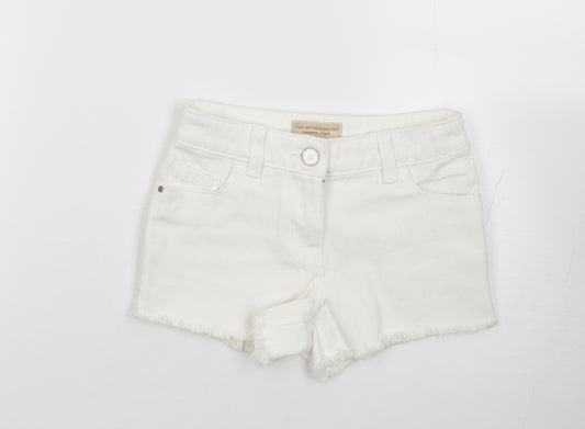 NEXT Girls Ivory  100% Cotton Cut-Off Shorts Size 5 Years  Regular Zip