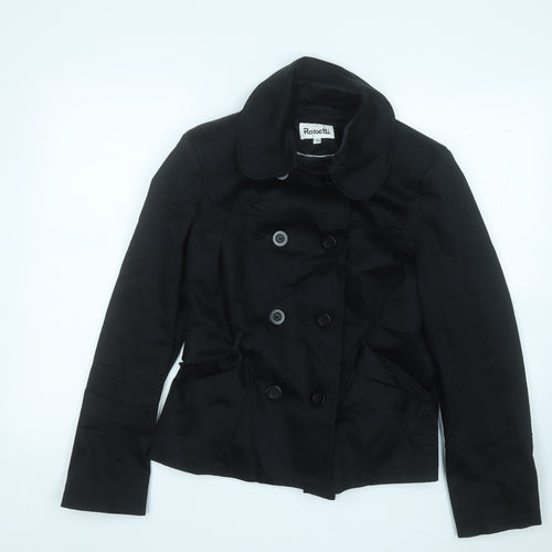 Rossetti Womens Black   Trench Coat Coat Size 12
