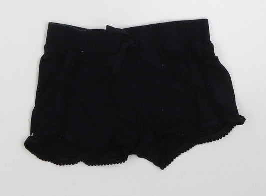 F&F Girls Black  Cotton Sweat Shorts Size 9-10 Years  Regular Drawstring