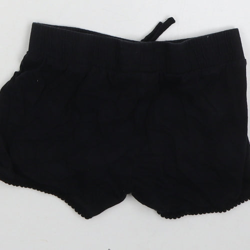 F&F Girls Black  Cotton Sweat Shorts Size 9-10 Years  Regular Drawstring