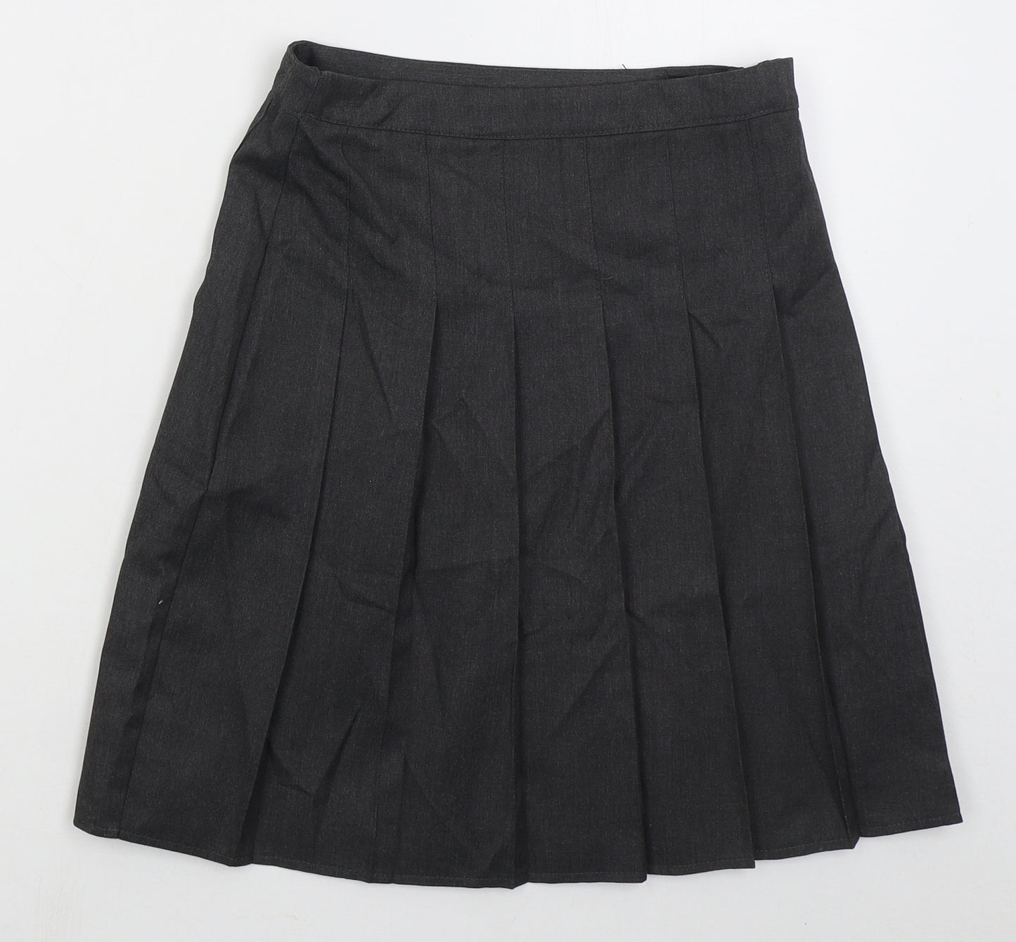 George Girls Grey  Polyester Pleated Skirt Size 10-11 Years  Regular Zip