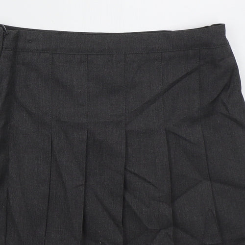 George Girls Grey  Polyester Pleated Skirt Size 10-11 Years  Regular Zip