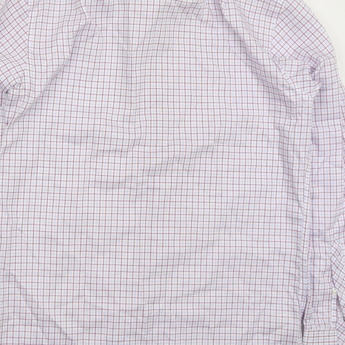 Marks and Spencer Mens Pink Check Cotton  Dress Shirt Size 15.5 Collared Button