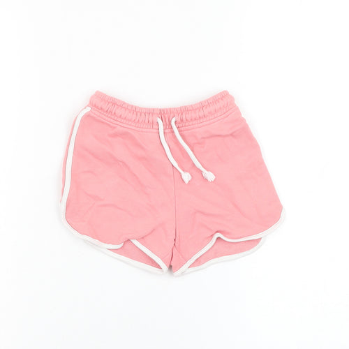 NEXT Girls Pink  Cotton Sweat Shorts Size 4 Years  Regular Drawstring