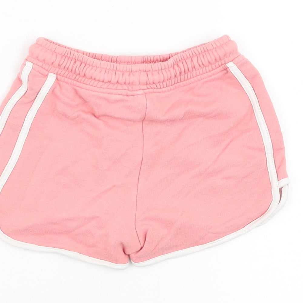 NEXT Girls Pink  Cotton Sweat Shorts Size 4 Years  Regular Drawstring