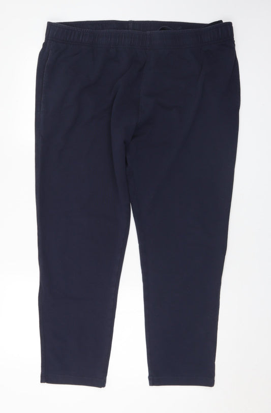 Preworn Mens Blue  Polyester Jogger Trousers Size 38 in L28 in Regular Drawstring
