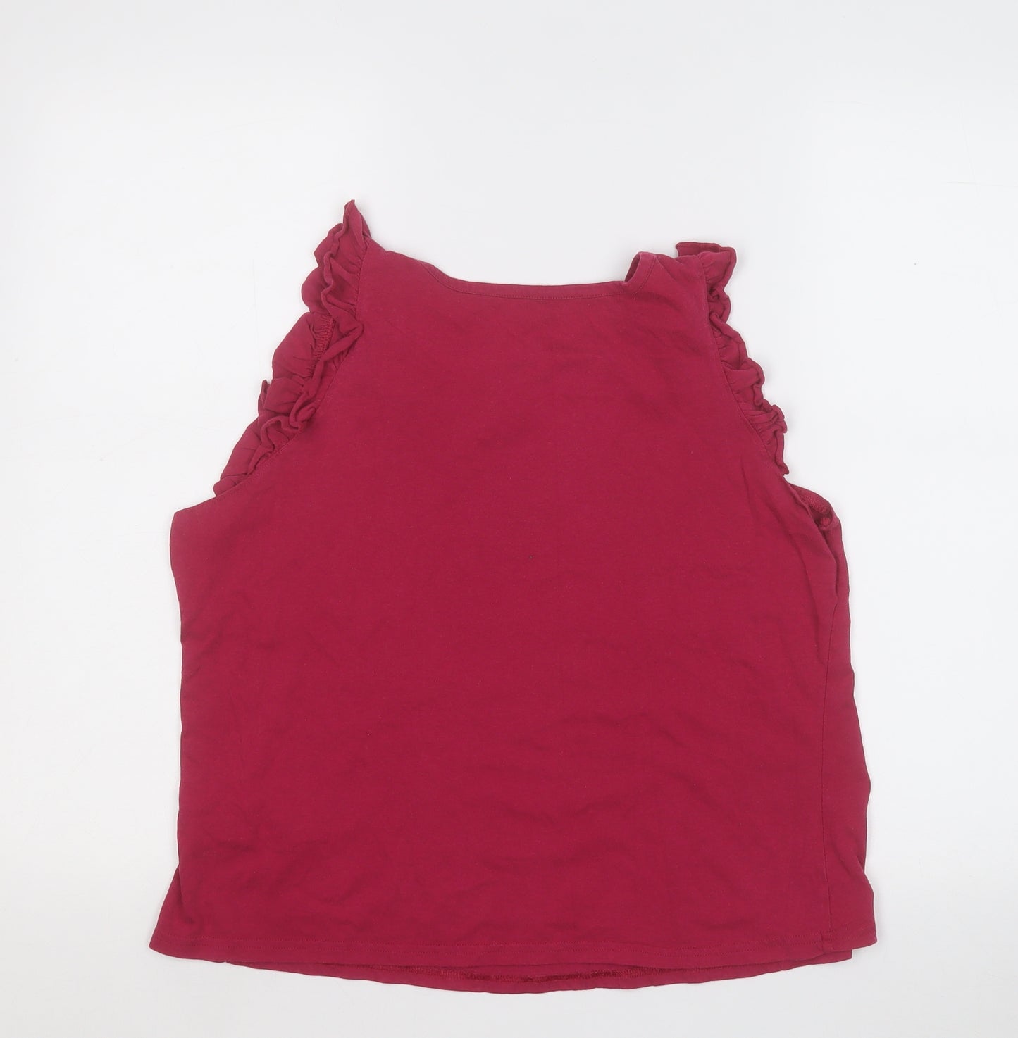 love to lounge  Womens Purple  Cotton Basic T-Shirt Size 14 Round Neck