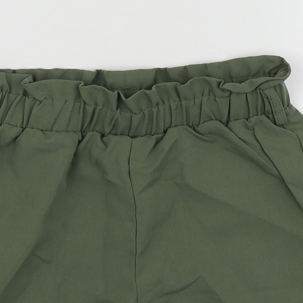 SheIn Girls Green Polyester Chino Shorts Size 9-10 Years Regular