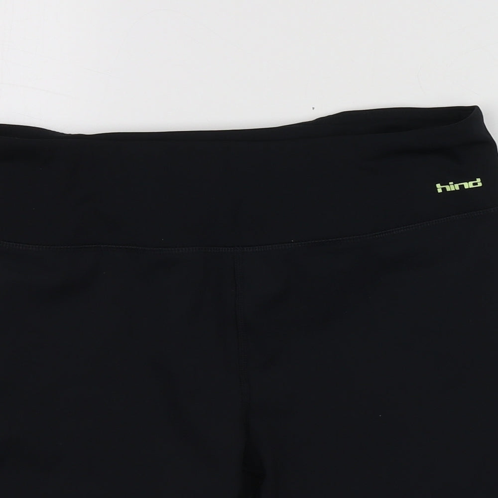 Hind Womens Black Polyester Compression Shorts Size L L15 in Regular