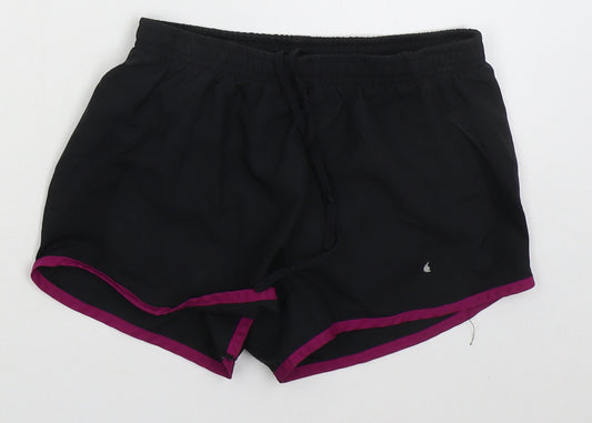 Nike Womens Black  Polyester Athletic Shorts Size XS L3 in Regular Drawstring