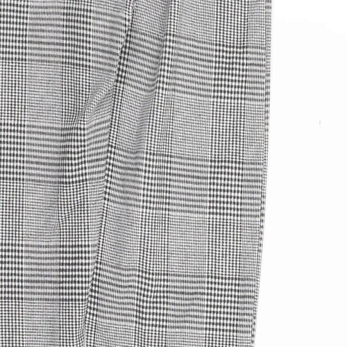 H&M  Girls Black Check Cotton Jogger Trousers Size 12 Years L24 in Regular