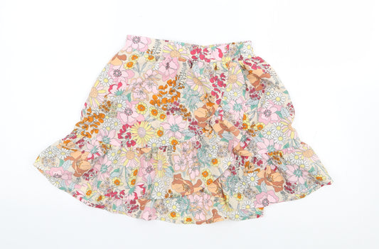 H&M  Girls Multicoloured Floral Polyester Flare Skirt Size 9-10 Years  Regular