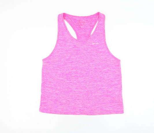 USA Pro Womens Pink  Nylon Basic Tank Size 10 Round Neck Pullover