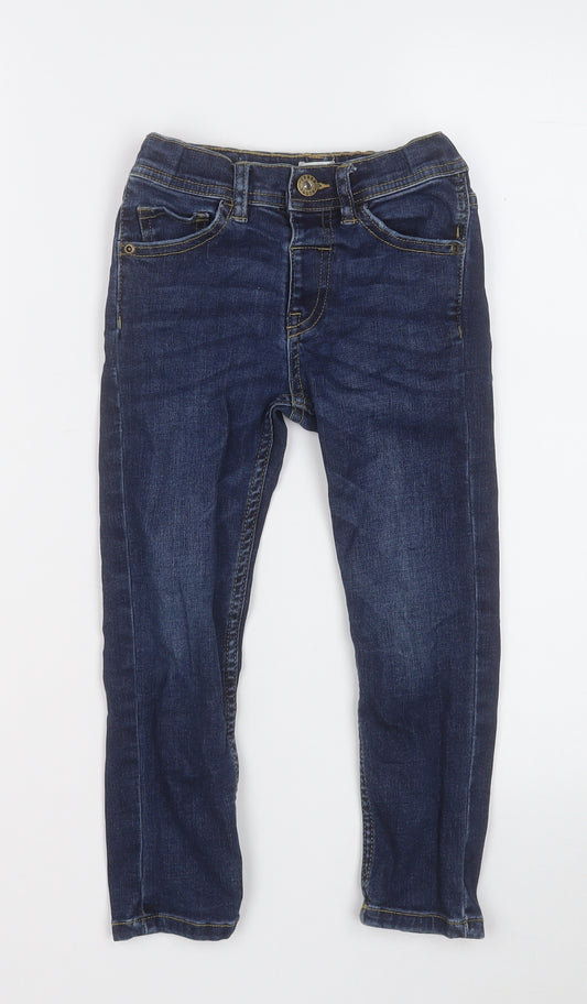 F&F Girls Blue  Cotton Straight Jeans Size 4-5 Years  Regular