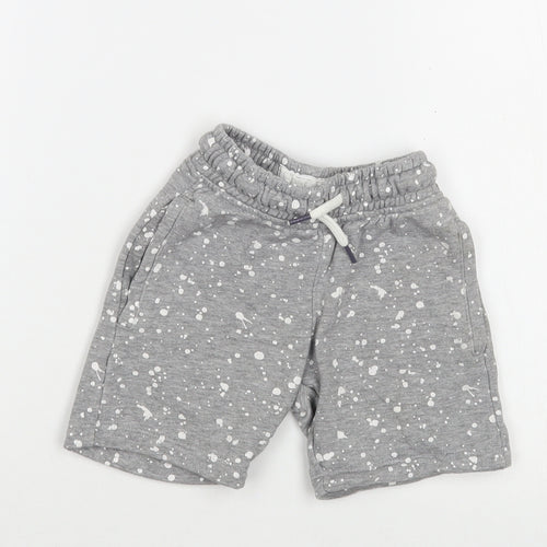 NEXT Boys Grey Geometric Cotton Sweat Shorts Size 3 Years  Regular Drawstring