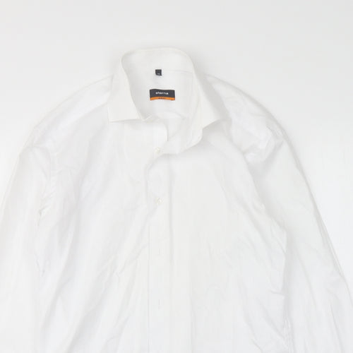 Eterna Mens White  Cotton  Button-Up Size 15 Collared