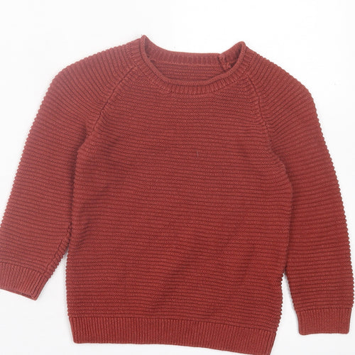 Matalan Boys Brown Crew Neck Acrylic Pullover Jumper Size 3-4 Years Pullover