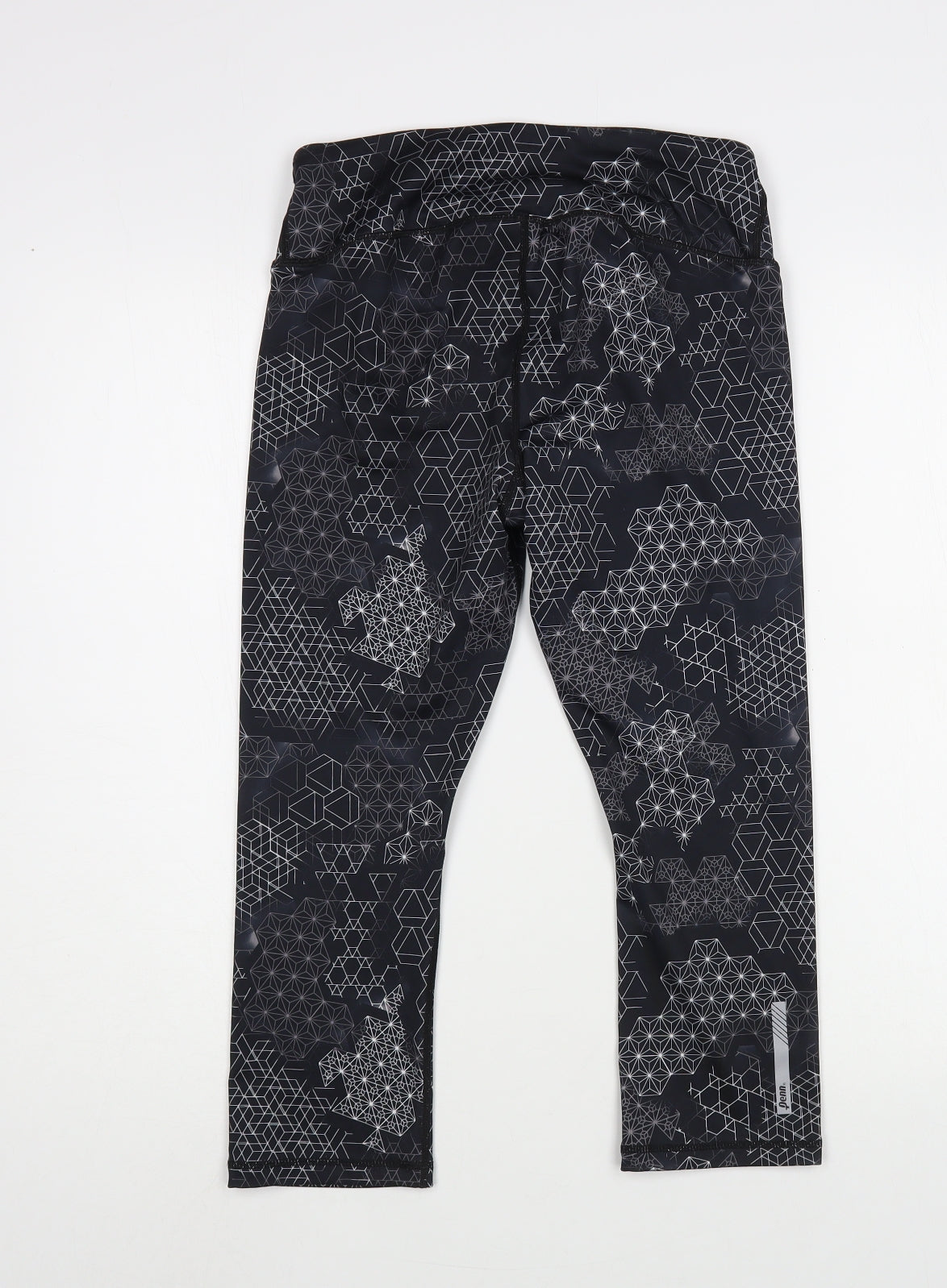Penn Womens Grey Geometric Polyester Cropped Leggings Size S L21 in Regular