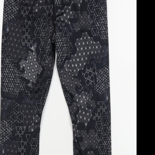 Penn Womens Grey Geometric Polyester Cropped Leggings Size S L21 in Regular