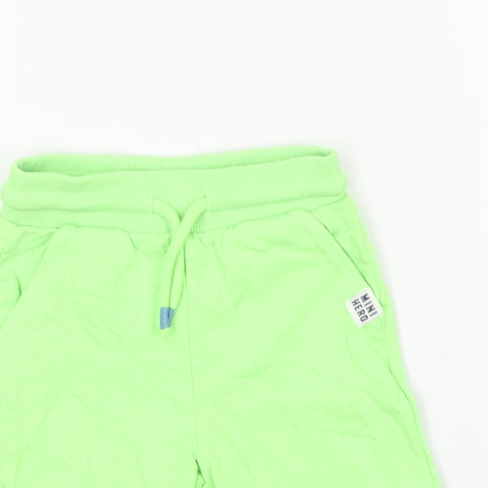 F&F Boys Green Cotton Sweat Shorts Size 2-3 Years Regular