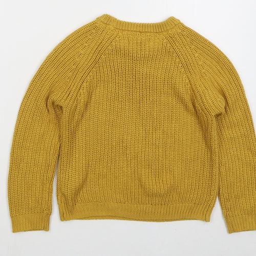 Primark Girls Yellow Crew Neck Acrylic Pullover Jumper Size 8-9 Years Pullover