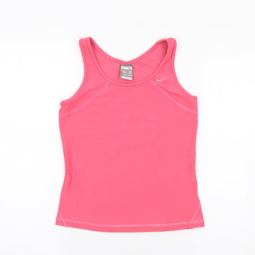 Nike Womens Pink Polyester Jersey Tank Size XS Round Neck Pullover