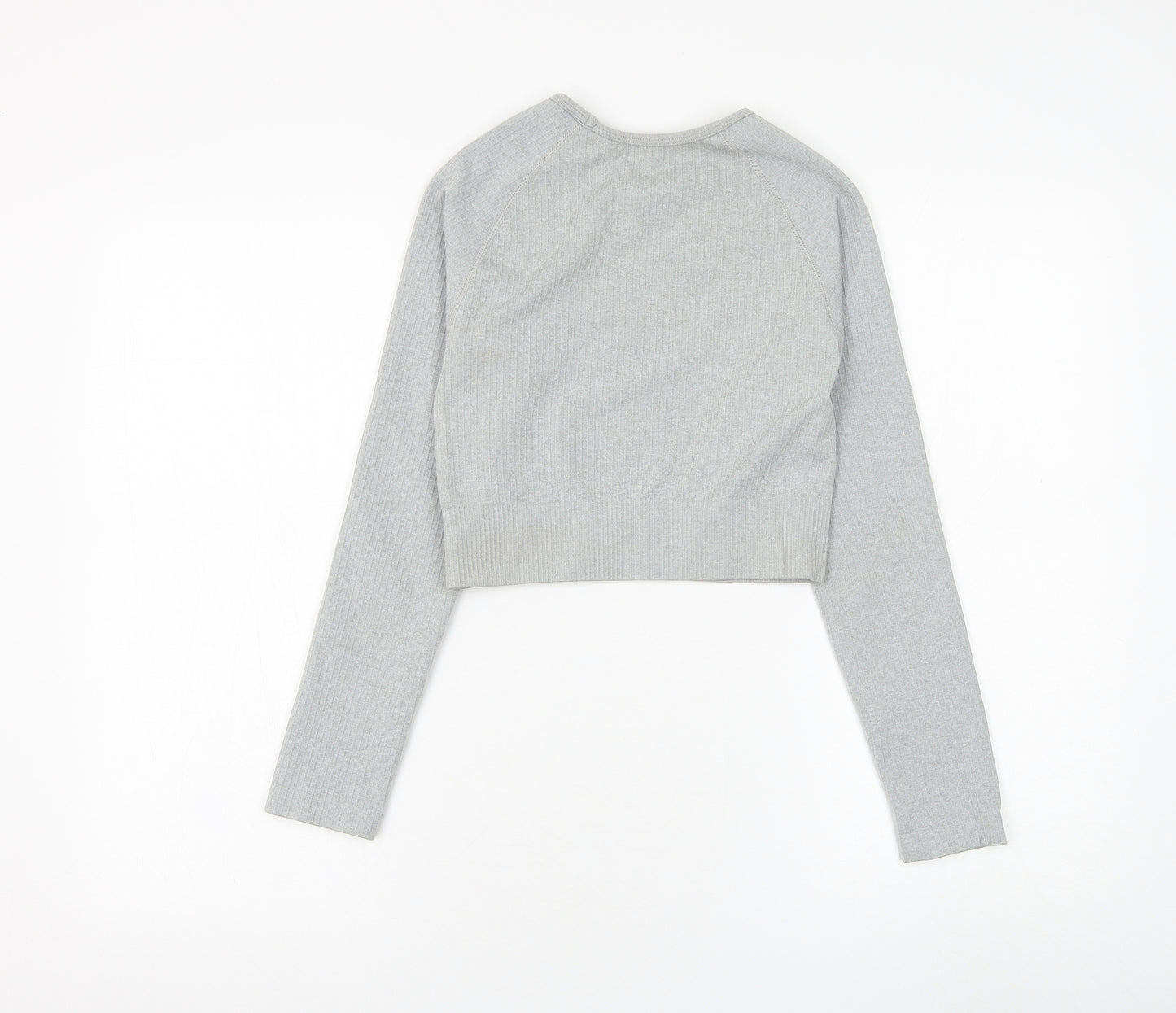 Preworn Womens Grey Polyamide Basic T-Shirt Size M Round Neck Pullover