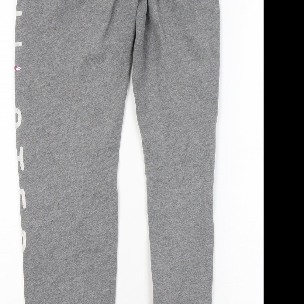 Hollister Womens Grey Cotton Jogger Trousers Size XS L25 in