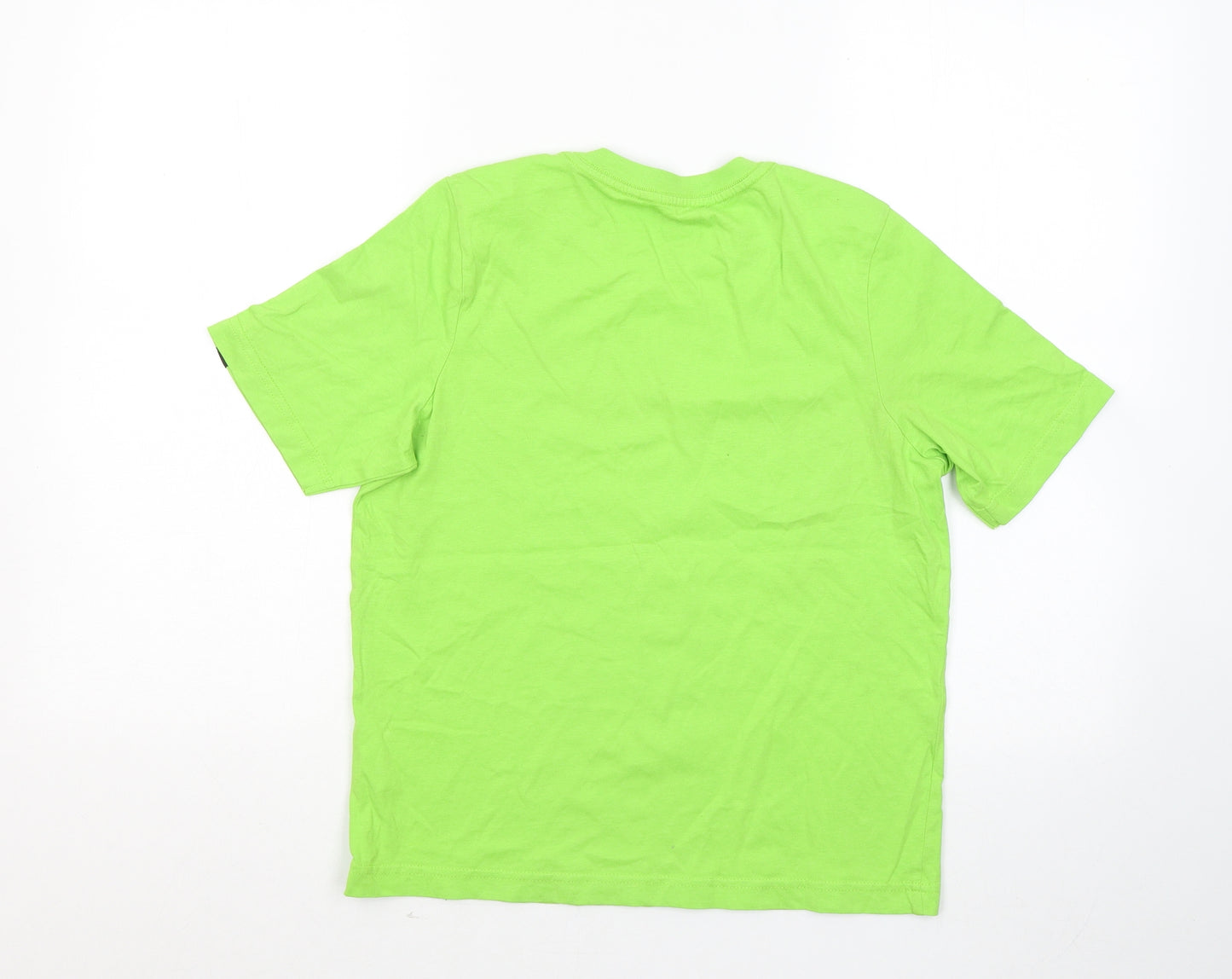 No Fear Boys Green Cotton Basic T-Shirt Size 13 Years Round Neck