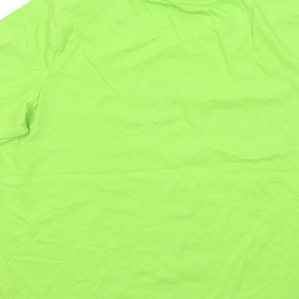 No Fear Boys Green Cotton Basic T-Shirt Size 13 Years Round Neck