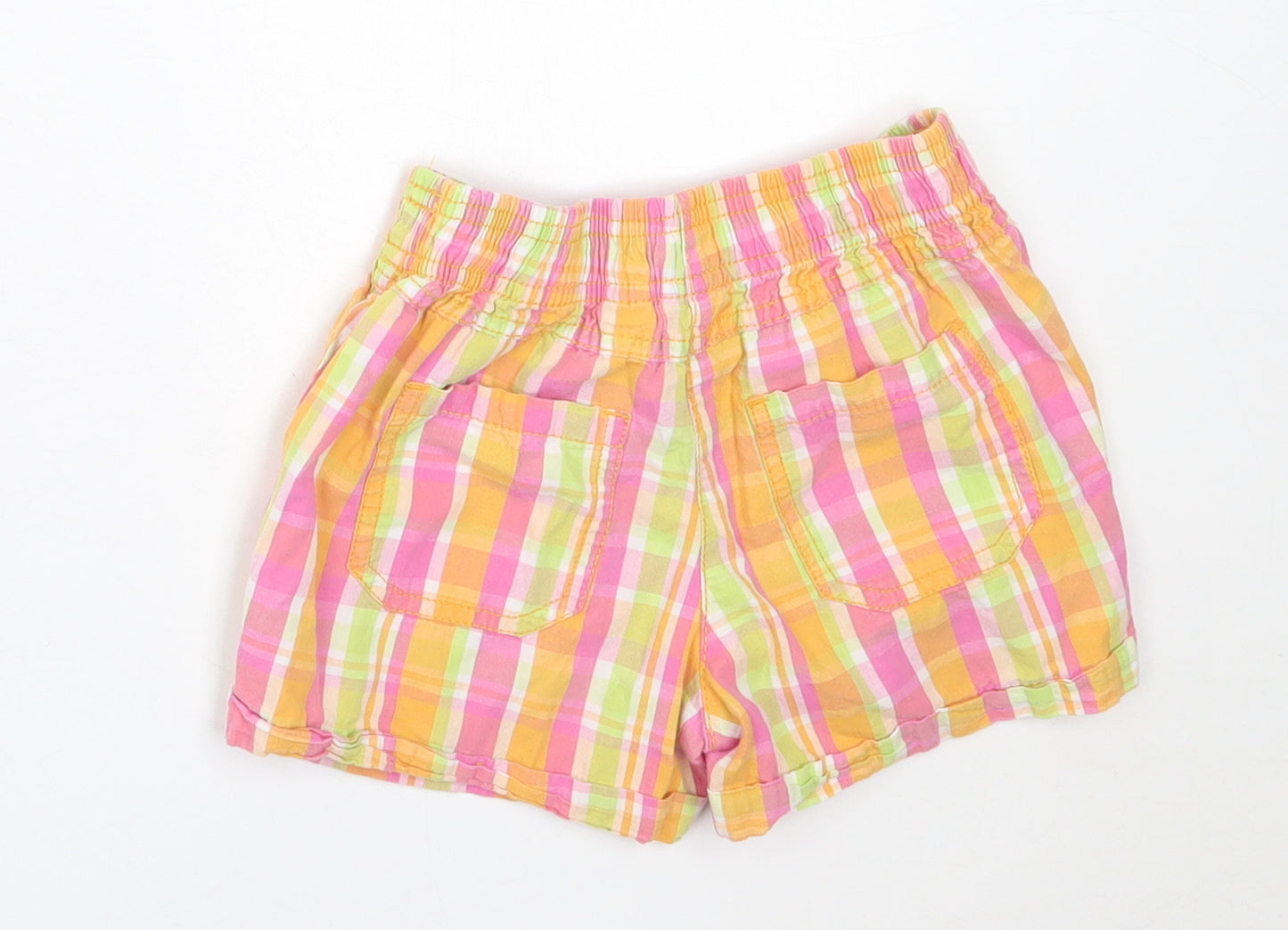 Lupilu Girls Multicoloured Plaid Cotton Bermuda Shorts Size 5-6 Years Regular