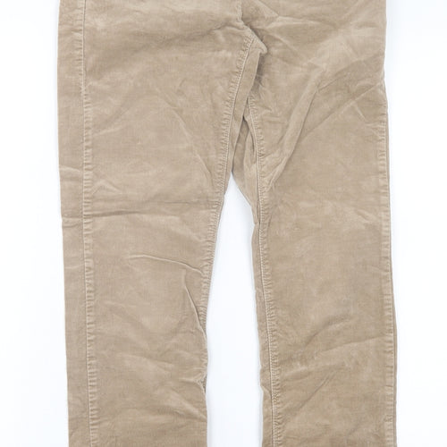 Reitmans Womens Brown Cotton Chino Trousers Size 30 in L30 in Regular Button