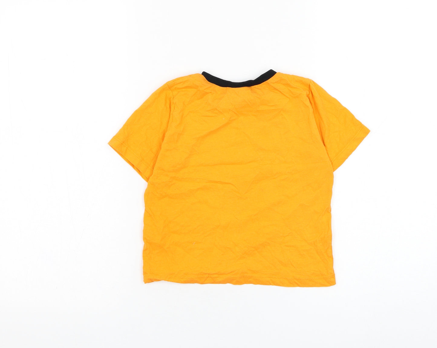 NERF Boys Orange Cotton Basic T-Shirt Size 5-6 Years Round Neck Pullover
